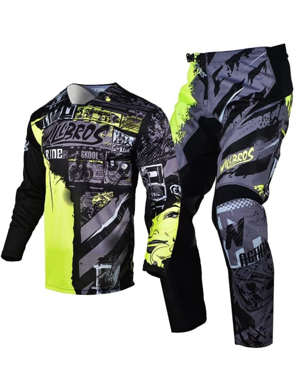 Youth Motocross Gear Set - Kids Jersey Pant Combo for ATV, MTB, Off-Road Racing